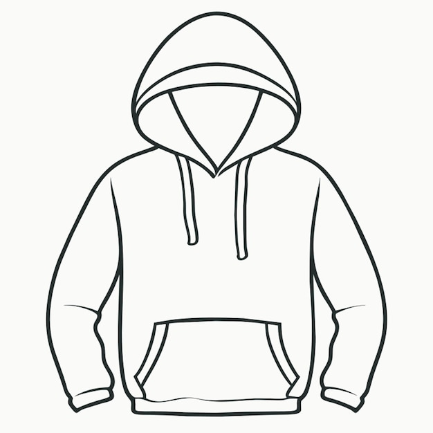 Vector hoodie mockup vector illustration line art