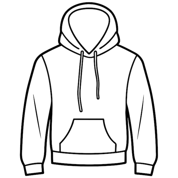 Vector hoodie outline coloring book page line art illustration digital drawing