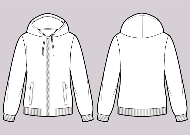 Hoodie sweat jacket with zipper Hoodie Mockup template