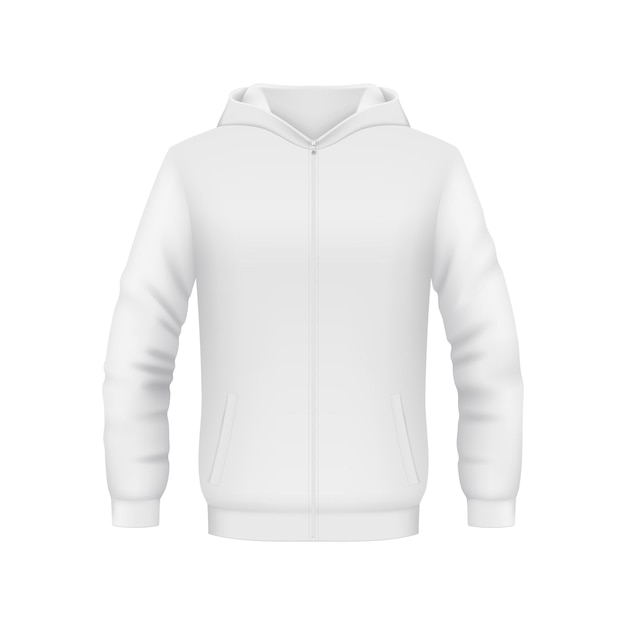 Vector hoodie white sweatshirt isolated vector mockup