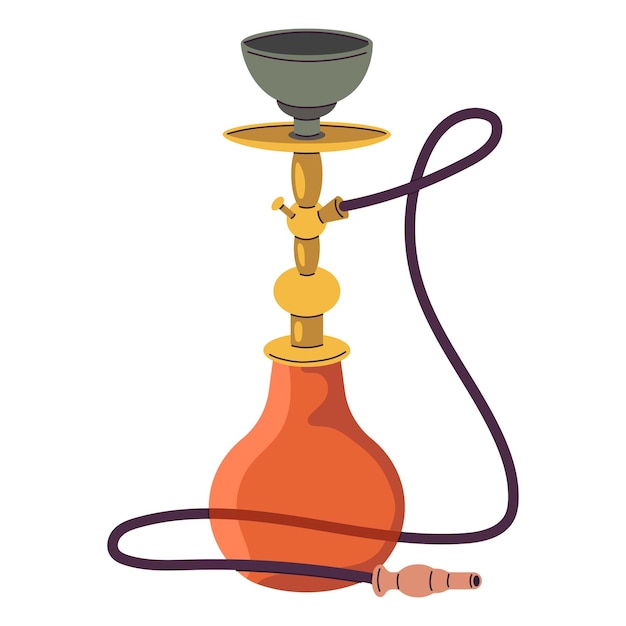 Hookah with red flask vector cartoon illustration isolated on a white background