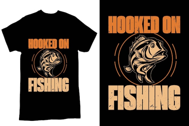 hooked on fishing T shirt design template