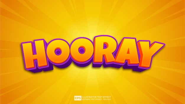 Hooray editable text effect font