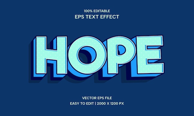 Hope cartoon style 3D bold text effect editable modern lettering typography font style