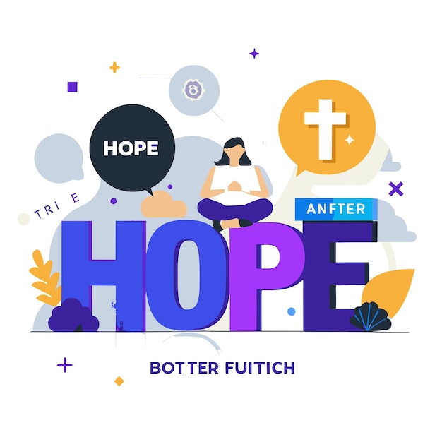 Vector hope faith success positive thinking business