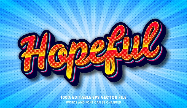 Hopeful 3d editable text style effect