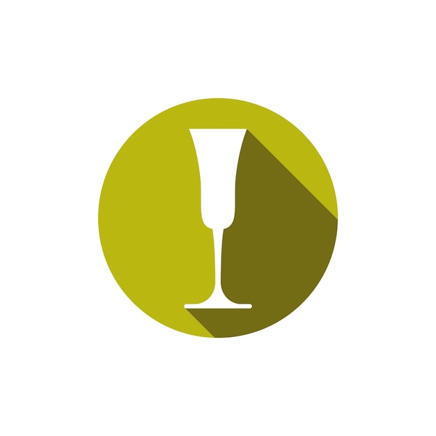 HoReCa graphic element, champagne glass. Alcohol theme conceptual symbol.