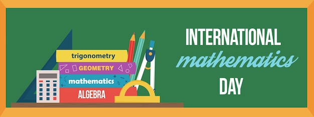 Horizontal banner for international mathematics day Mathematics algebra geometry trigonometry