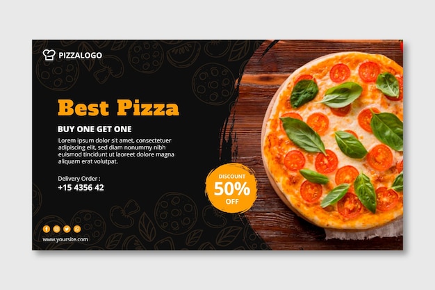 Horizontal banner for italian food restaurant