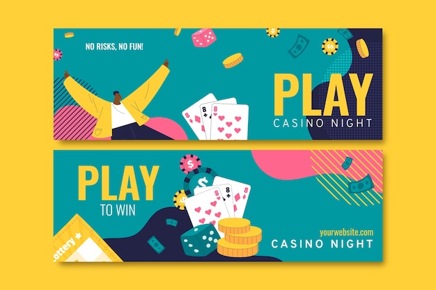 Horizontal banner template for casino night and gambling