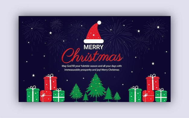 Horizontal banner template for christmas