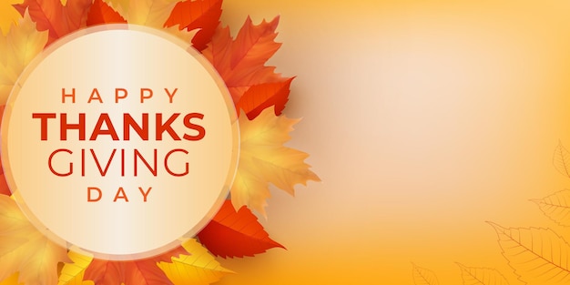 Horizontal banner template for happy thanksgiving day celebration