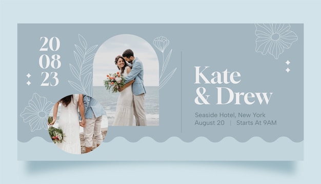 Horizontal banner template for wedding celebration