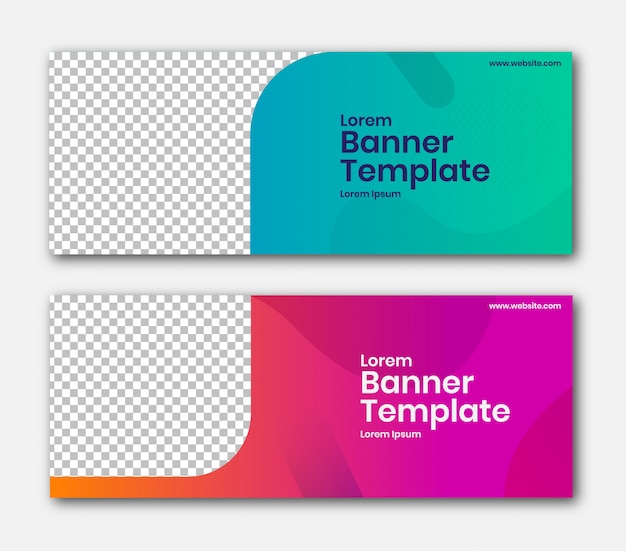 horizontal banner with corner design