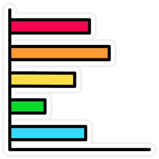 Vector horizontal bars showing progress icon vector image can be used for infographics