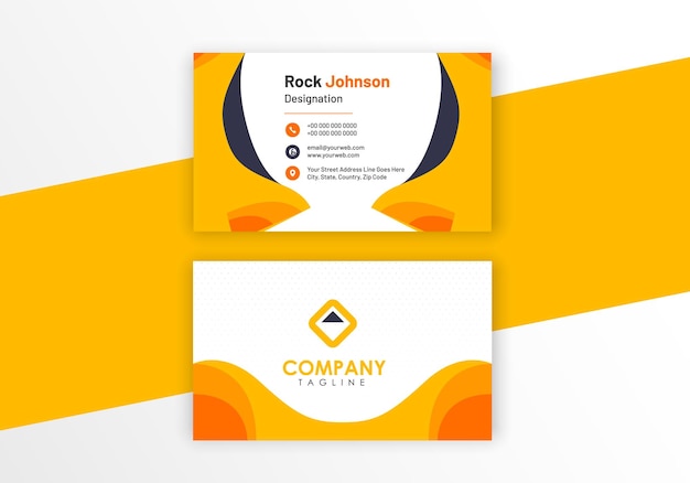 Horizontal business card with front and back presentation