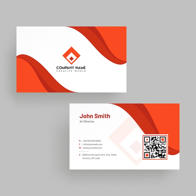 Horizontal business card with front and back presentation