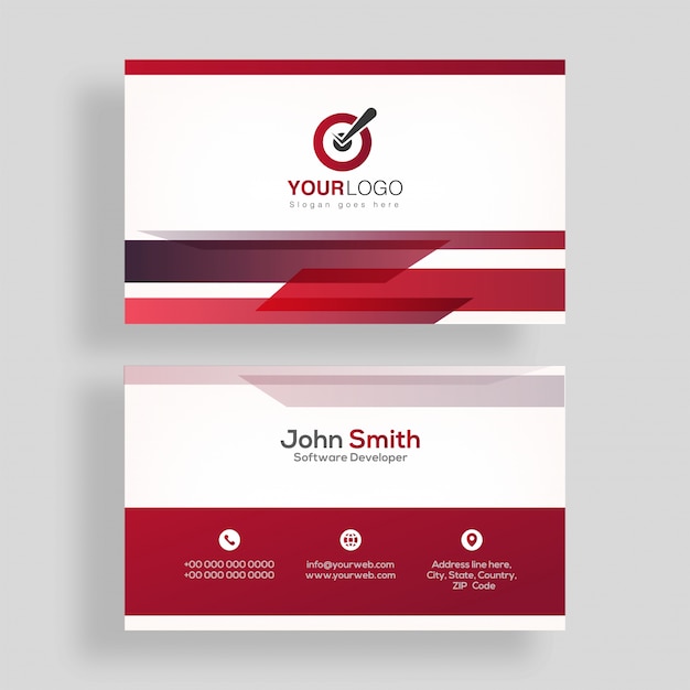 Horizontal business card with front and back presentation