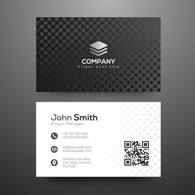 Horizontal business card with front and back presentation