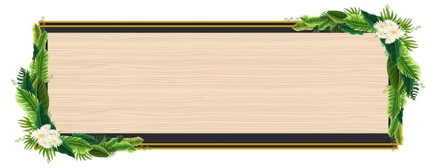 A horizontal frame of tropical foliage template