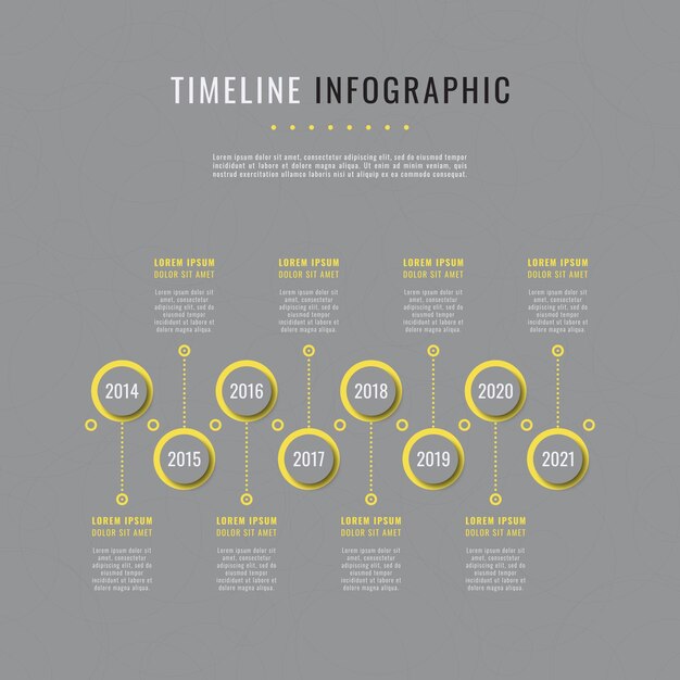 Horizontal infographic timeline template on a grey background Modern business visualization