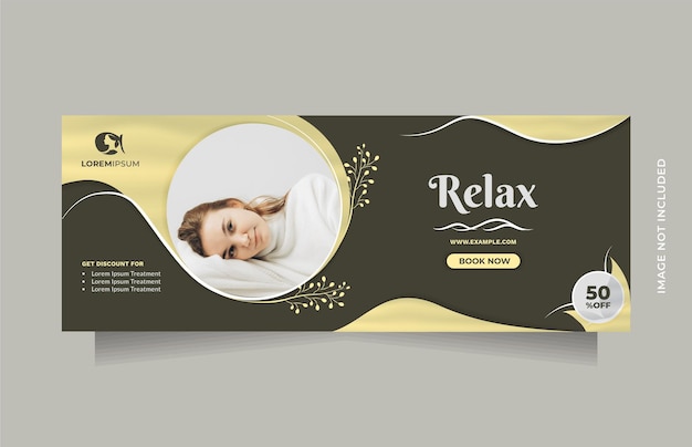 Vector horizontal social media and web banner template for beauty care center and cosmetic sale promotion