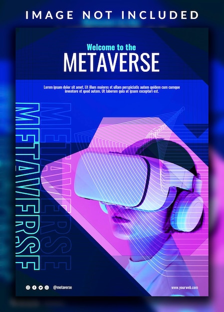 Horizontal vertical futuristic technology augmented reality flyer design template