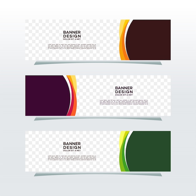 Horizontal Web Banner Transparent Background Vector