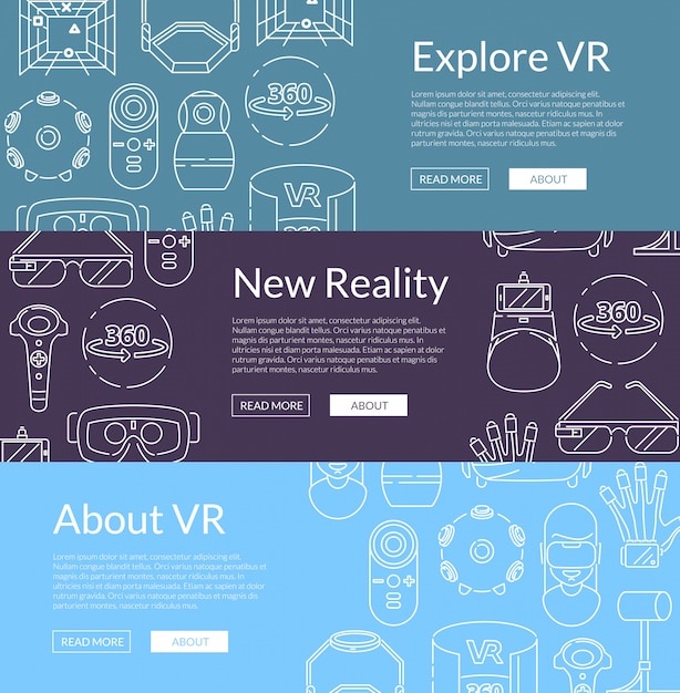 horizontal web banners with virtual reality elements