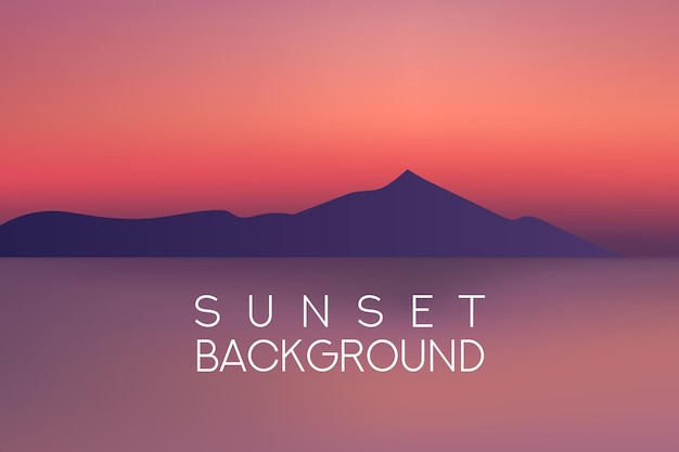 Horizontal wide sunset mountain landscape blurred background Sunset and sunrise sea blurred background