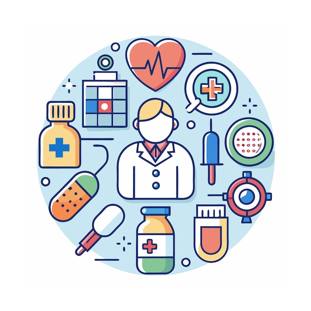 Vector hormonal devices and methods concept vector illustration