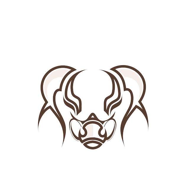 horn bull logo outline