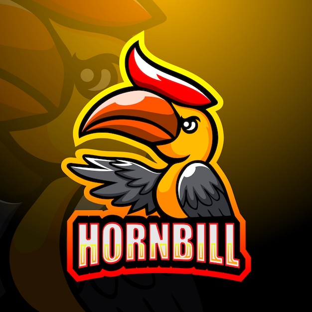 Hornbill mascot esport illustration