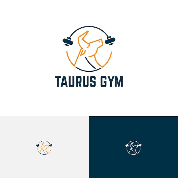 Horned Taurus Bull Strong Power Gym Fitness Center Sport Logo