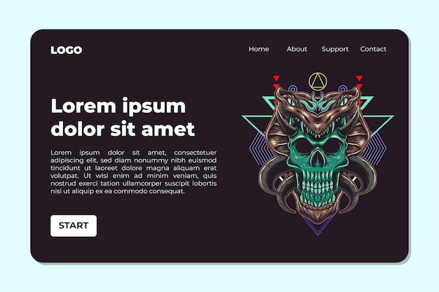 horrible skull head landing page