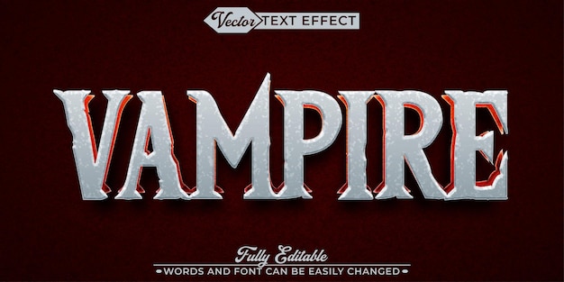 Vector horror blood vampire vector editable text effect template