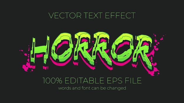 Horror editable text effect style EPS editable text effect