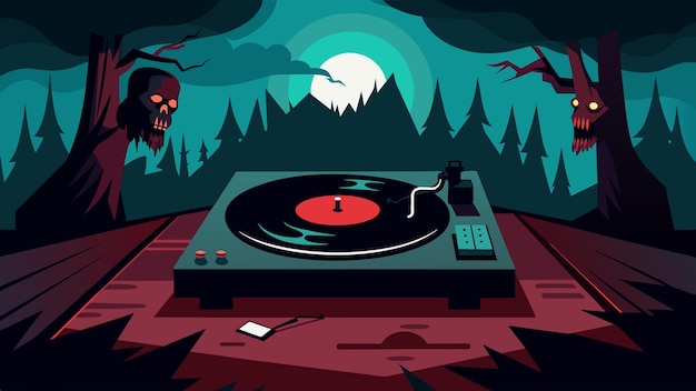 In a horror film the sound of a record skipping on a haunted turntable adds to the unsettling