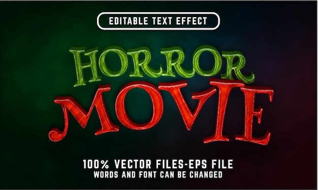 Horror movie cartoon 3d text editable text effect vectors illustration