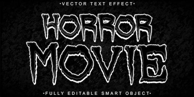 Vector horror movie vector fully editable smart object text effect