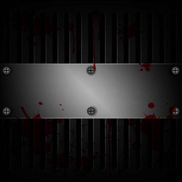 Horror steel background with blood spread for Halloween design