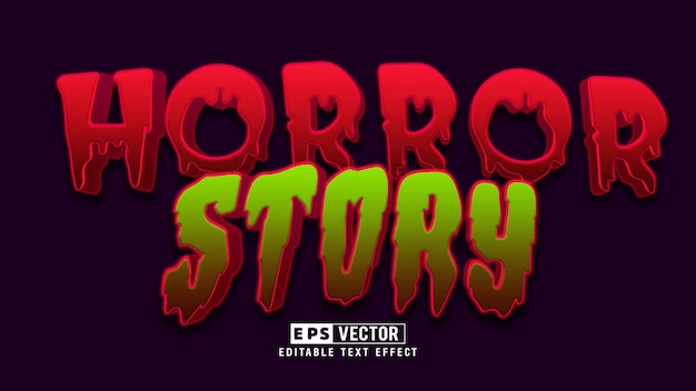 Horror Story 3d Style Editable Text Effect Vector With Background