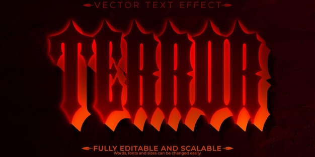 Horror text effect editable spooky and macabre customizable font style