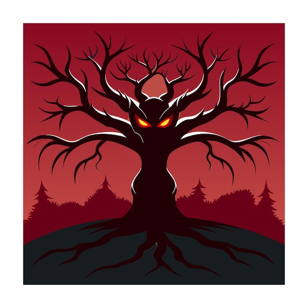 Horror tree vector illustration