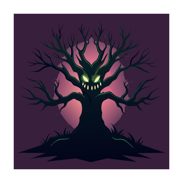 Vector horror tree vector illustration