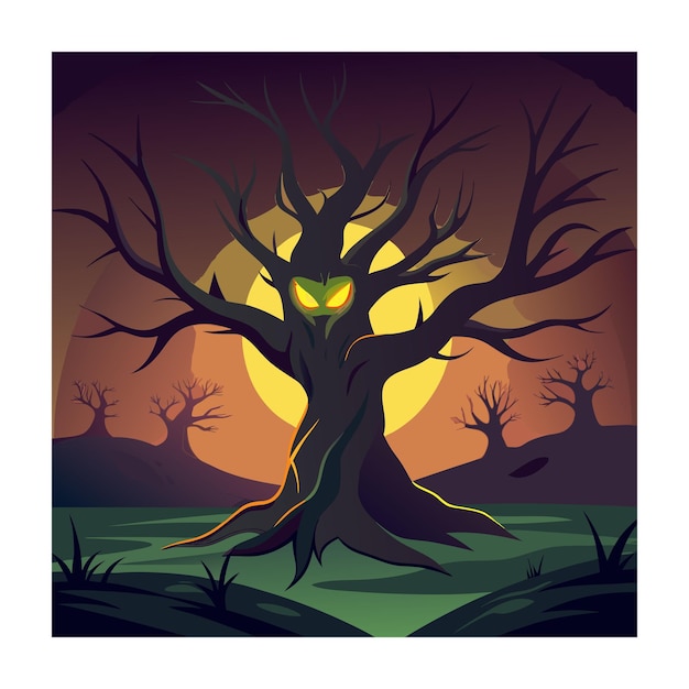 Horror tree vector illustration