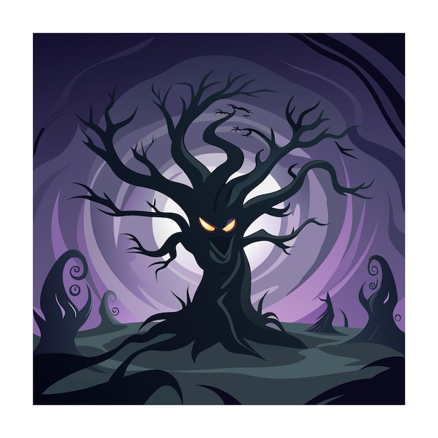 Vector horror tree vector illustration