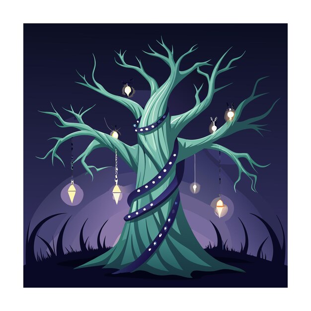 Horror tree vector illustration