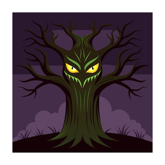 Horror tree vector illustration