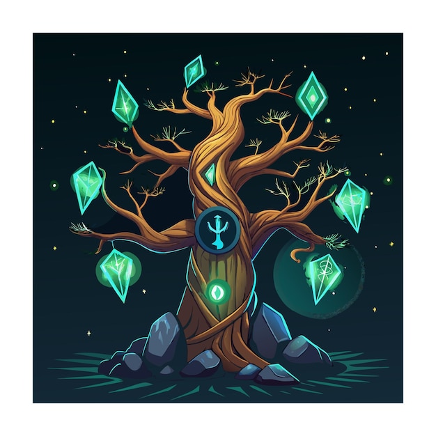 Horror tree vector illustration